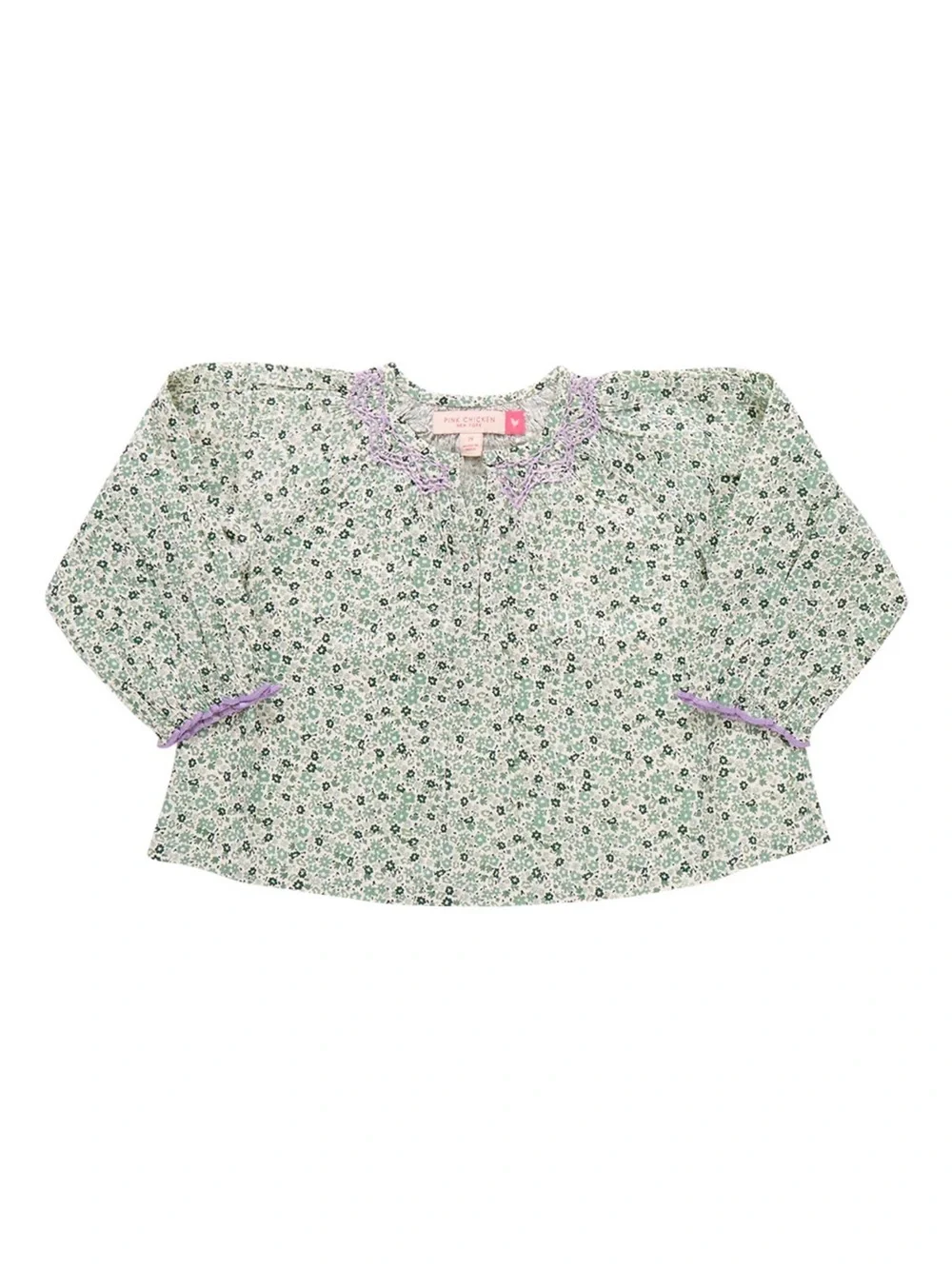 Pink Chicken Set Millie Short, Ava Top Green Mini Ditsy